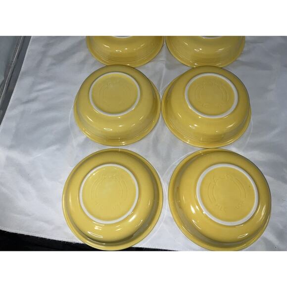 VTG VINTAGE YELLOW FIESTA WARE 19 OZ CEREAL BOWLS 6 7/8 IN SET/7 - Picture 7 of 8